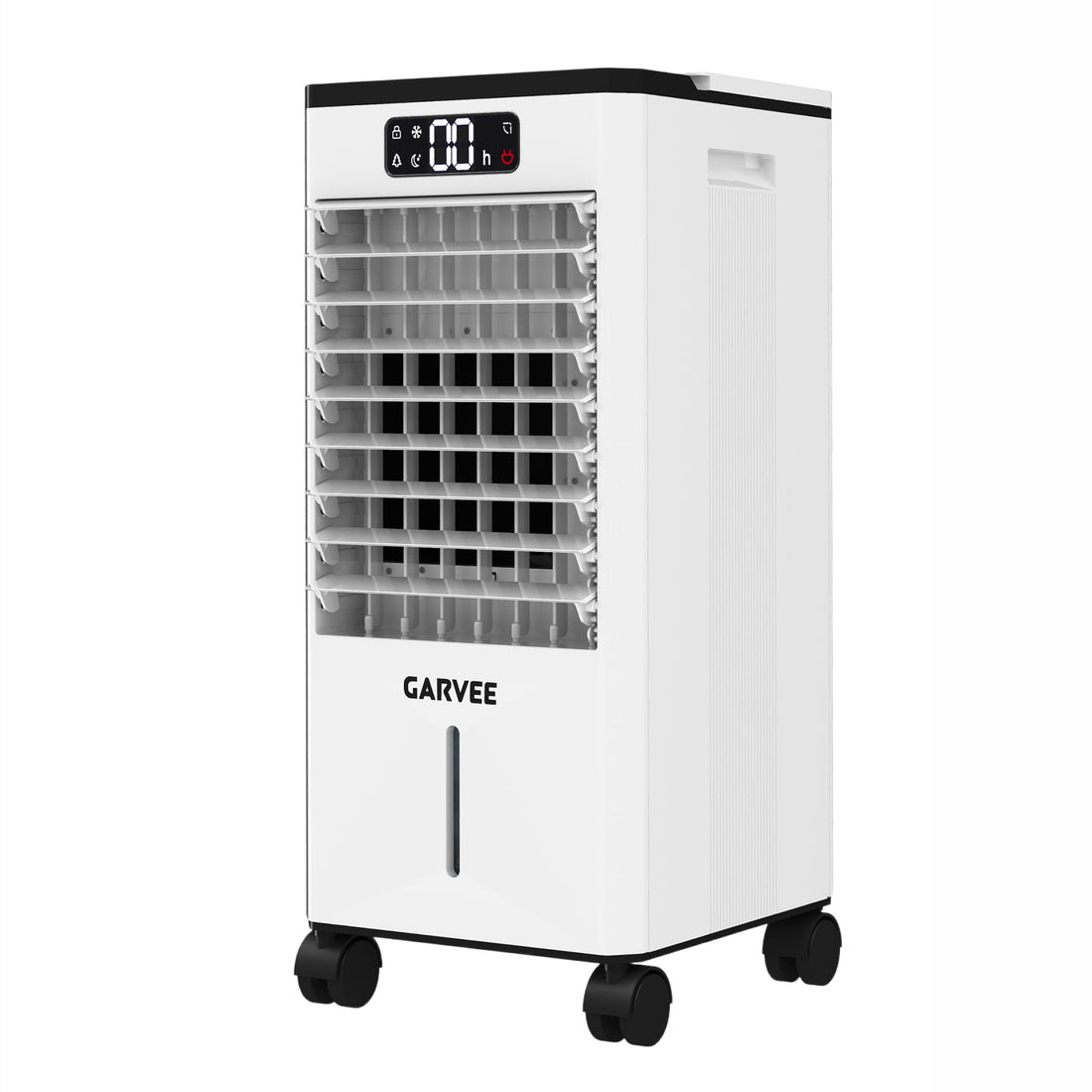 Garvee Evaporative Cooler, 7L (1.84Gal) Portable Air Conditioner Fan with TOUCH SCREEN & Remote Control, 3 Speeds & 3 Modes, LED Display, Ice Packs & Casters Included, for Bedroom, Office, Home
