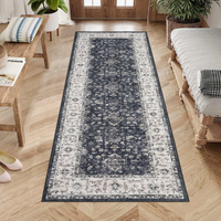 Garvee Vintage Boho Runner Rugs Black & Grey 2'x8' Washable Non-Slip Soft Pastel Carpet for Living Room Bedroom Dining Room Nursery Office Farmhouse Hallway Entryway Home Decor