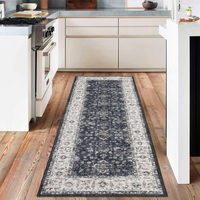 Garvee Vintage Boho Runner Rugs Black & Grey 2'x8' Washable Non-Slip Soft Pastel Carpet for Living Room Bedroom Dining Room Nursery Office Farmhouse Hallway Entryway Home Decor