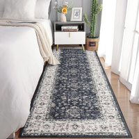 Garvee Vintage Boho Runner Rugs Black & Grey 2'x6' Washable Non-Slip Soft Pastel Carpet for Living Room Bedroom Dining Nursery Office