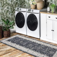 Garvee Vintage Boho Runner Rugs Black & Grey 2'x8' Washable Non-Slip Soft Pastel Carpet for Living Room Bedroom Dining Room Nursery Office Farmhouse Hallway Entryway Home Decor