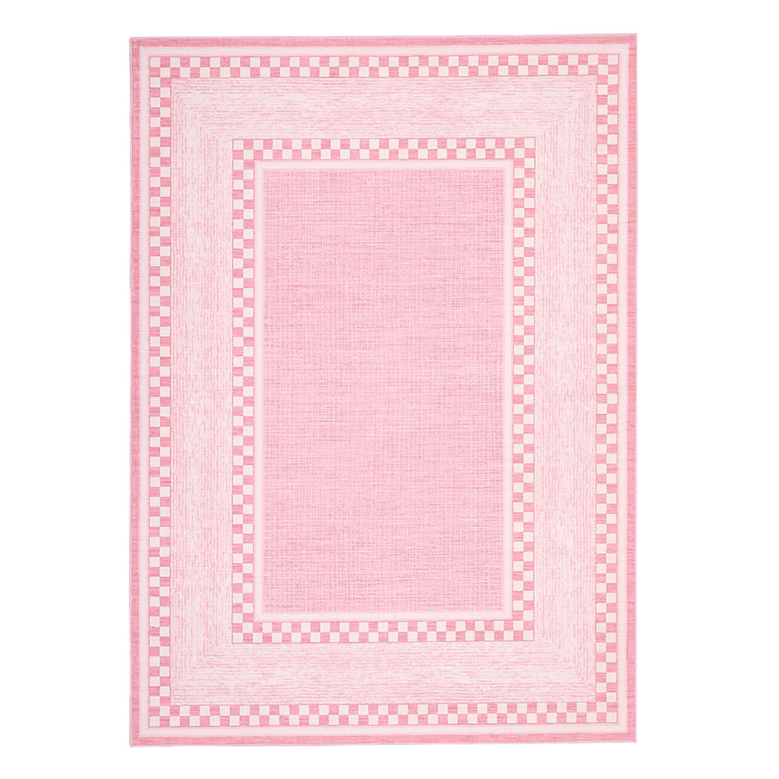 Garvee Area Rug 6x9, No Slip Washable Pink Checkered Pattern Rug for Living Room Bedroom Dining Room, Low-Pile Design