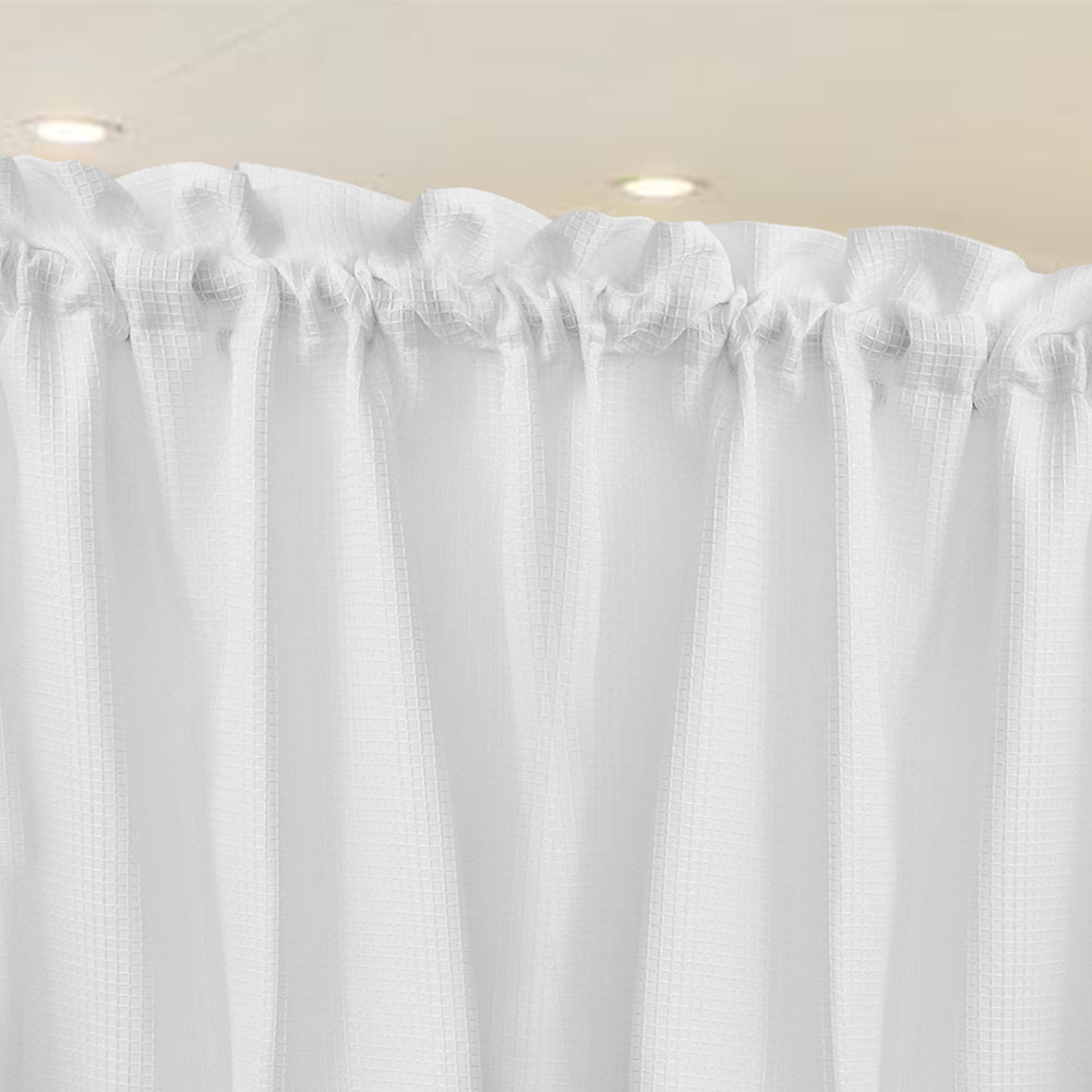 Garvee White Curtain Valances,Draperies Curtains for Cafe,Bathroom & Kitchen or Kids Bedroom Rod Pocket Short Window Curtains (1 Panels, 15 Inch Wide by 60 Inch Long)