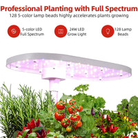 12-Pod Hydroponic System, 120x24W Lights, 5 Colors, 4 Options of Timer, 16" High