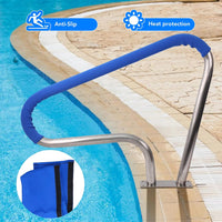 Garvee 39"x32" Stainless Steel Pool Handrail with Blue Grip Cover Rustproof Stair Rail, 250 lbs Load Capacity for Inground Pools