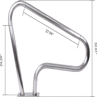 Garvee 39"x32" Stainless Steel Pool Handrail with Blue Grip Cover Rustproof Stair Rail, 250 lbs Load Capacity for Inground Pools