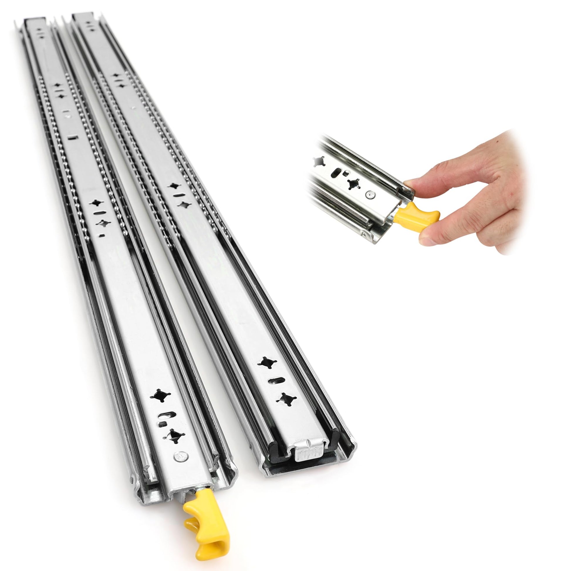 250 Lbs Capacity, 3-Fold Full Extension Drawer Slides Lock