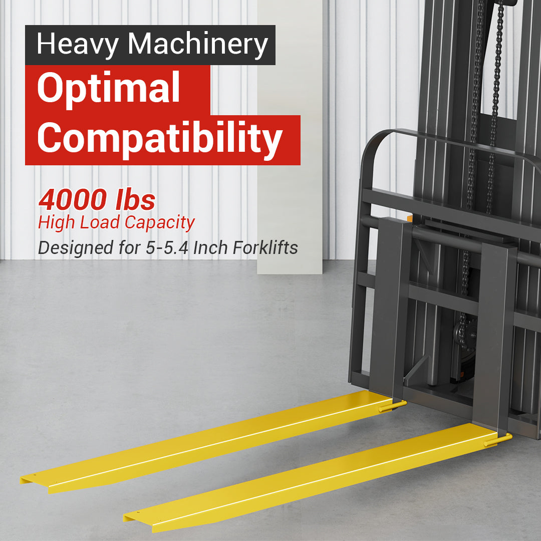 Garvee 5.5" Width Pallet Fork Extension, 4600 LBS Max Heavy Duty Steel Pallet Extensions for Forklift Truck - Yellow / 72x5.5 inch