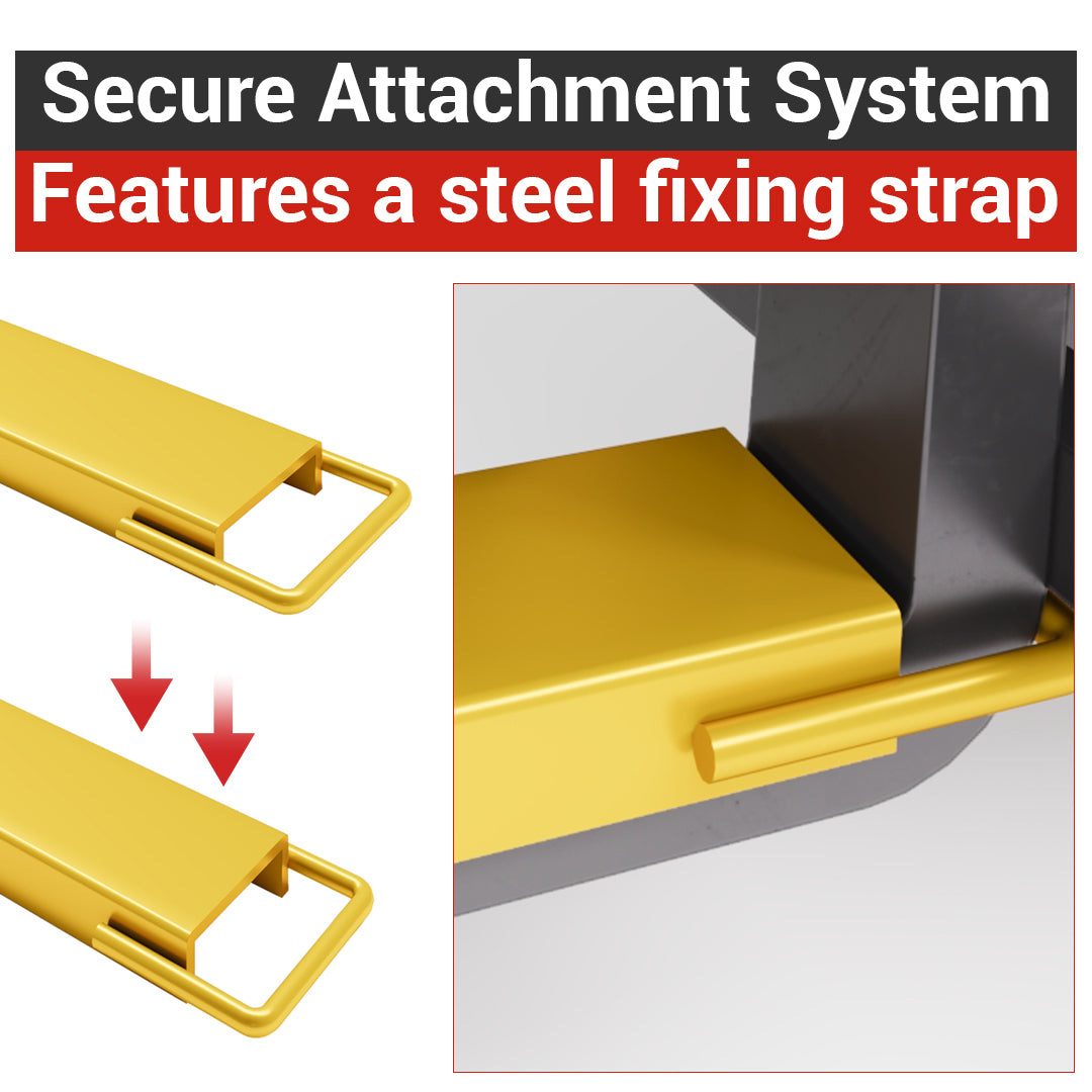 Garvee 5.5" Width Pallet Fork Extension, 4600 LBS Max Heavy Duty Steel Pallet Extensions for Forklift Truck - Yellow / 72x5.5 inch