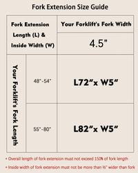GARVEE Pallet Fork Extension L72xW5.0 Inch Heavy Duty Steel Pallet Extensions for Forklift Orange