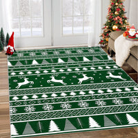 Garvee Washable Rug 8x10 Area Rug for Bedroom Modern Christmas Rug Deer Living Room Rug Non Slip Carpet Soft Stain Resistant Large Area Rug for Holiday Dining Room Classroom 8'x10' Green