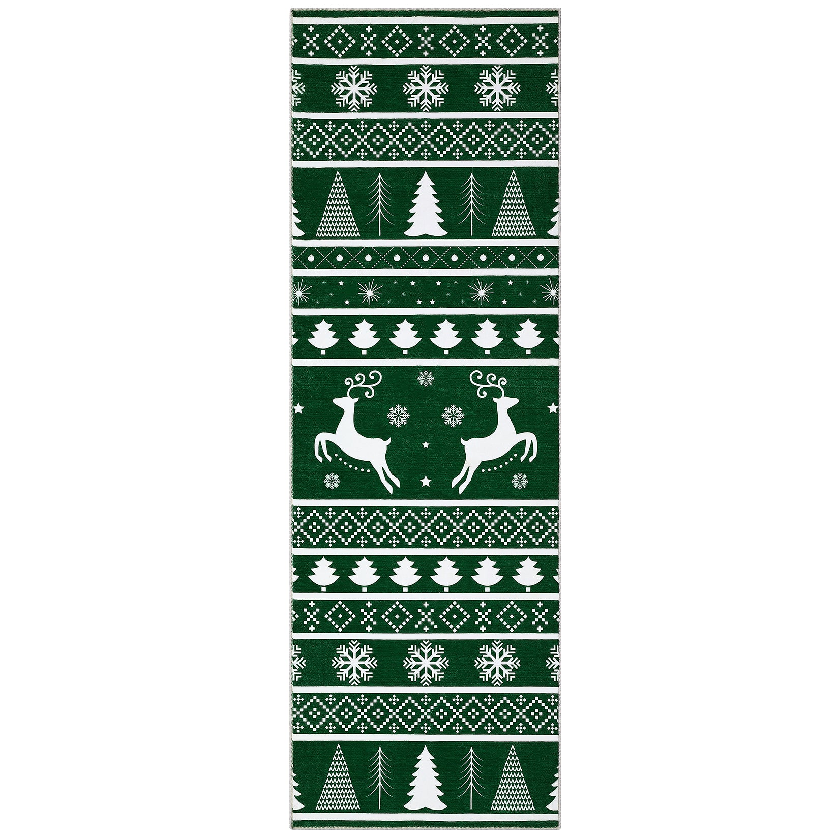 Garvee Christmas Runner Rug 2x6 Hallway Rug Xmas Tree Green Rug Runner Kitchen Rug Washable Rug Non Slip Carpet Holiday Decor Soft Rug for Bedroom Bathroom Laundry Living Room 2'x6' Green