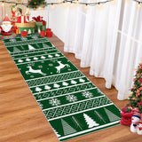 Garvee Christmas Runner Rug 2x8 Green Hallway Rug Xmas Runner Kitchen Rug Washable Rug Non Slip Carpet Holiday Decor Deer & Tree Soft Rug for Bedroom Bathroom Laundry Living Room - Green