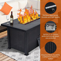 Garvee 52" Propane Fire Pit Table, 2 in 1 Outdoor Fire Pit Table, 50,000BTU Gas Fire Pits for Outside Patio with Waterproof Cover, Tabletop & Separate Storage Space,Firepits for Outside Propane