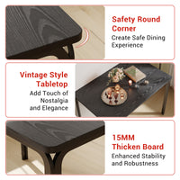 Garvee Dining Table Set for 4, 5 Piece Kitchen Dining Room Table and Chairs Set, Space-Saving Wood Modern Rectangle Dinner Table for Breakfast Nook, Home Office, Black