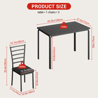 Garvee Dining Table Set for 4, 5 Piece Kitchen Dining Room Table and Chairs Set, Space-Saving Wood Modern Rectangle Dinner Table for Breakfast Nook, Home Office, Black