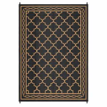 Garvee Large 10x20 Patio Outdoor Rug Reversible Waterproof Plastic Straw Mat for RV Camping Deck Backyard Balcony Black/Brown
