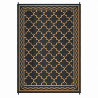 Garvee Large 10x20 Patio Outdoor Rug Reversible Waterproof Plastic Straw Mat for RV Camping Deck Backyard Balcony Black/Brown