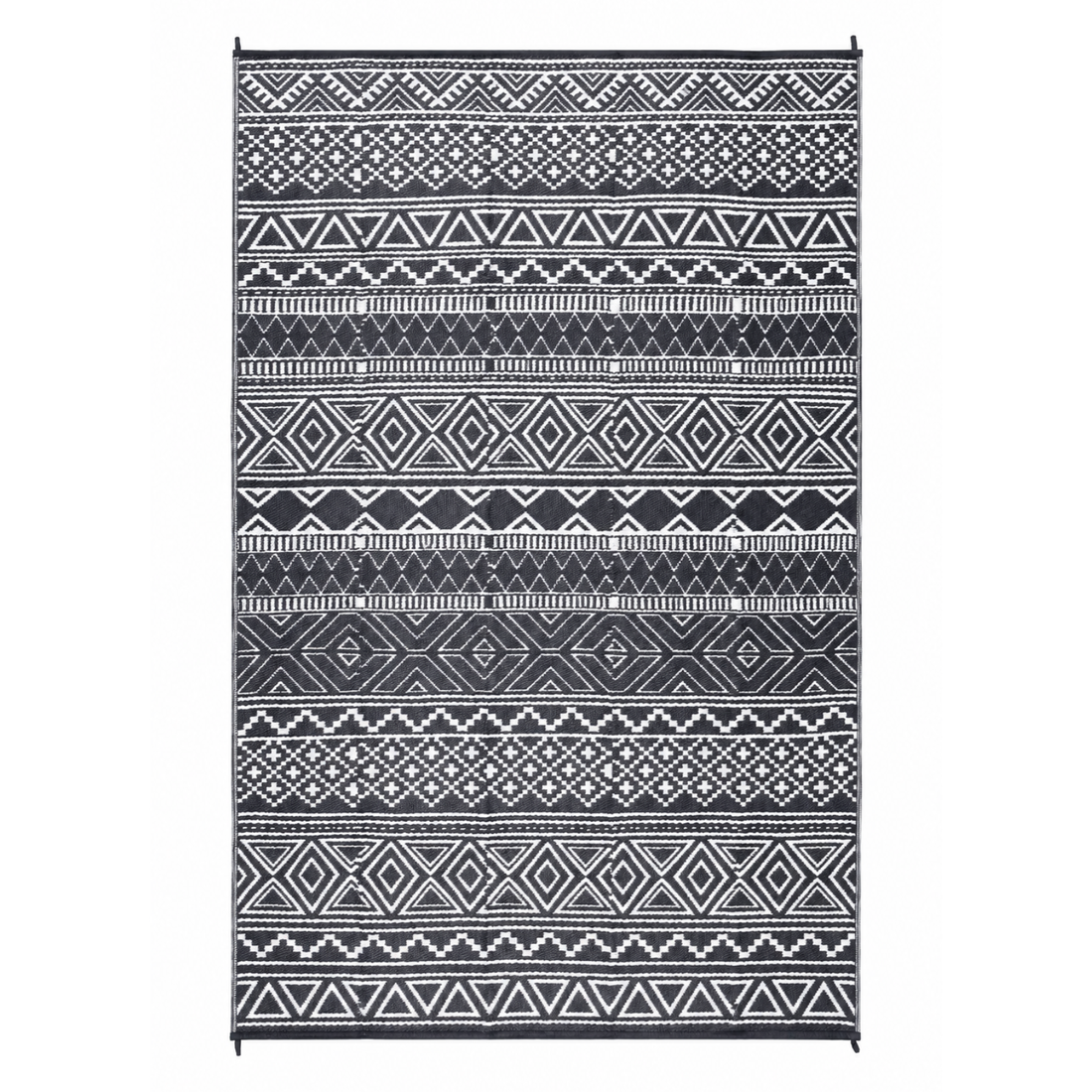 Garvee Outdoor 9x12 Boho Rug, Reversible Waterproof PP Plastic Carpet for Patio, Camping & RV | Easy Clean Portable, Gray & White