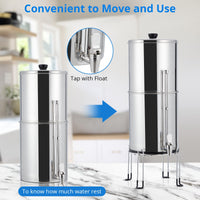 2.25G Stainless-Steel Gravity Water Filter System for Camping/Home