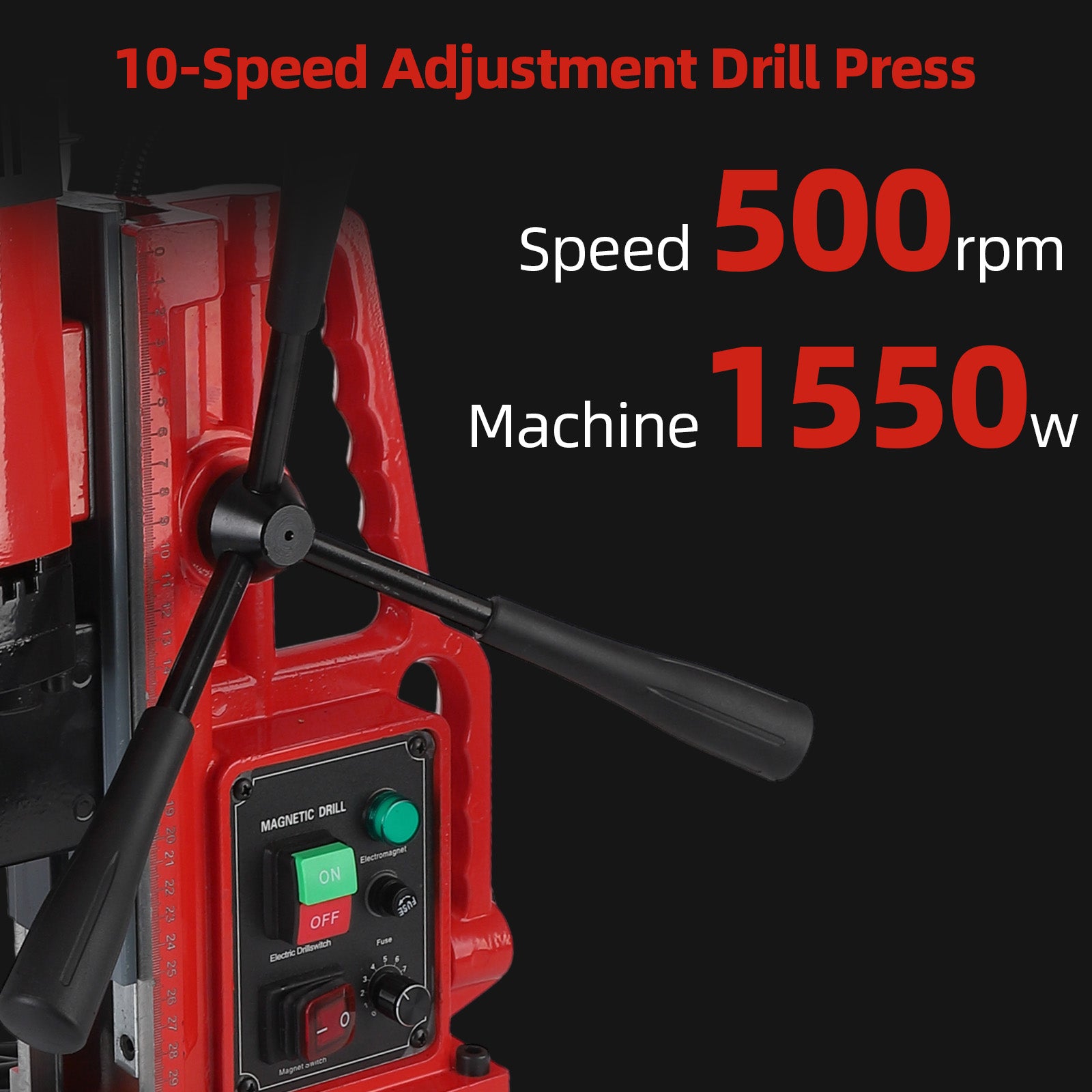 Magnetic Drill Press, 10-Speed, Metal Work