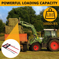 Dual Prong 43 Inch Hay Spear, 3000lbs, Front Loader Attachment