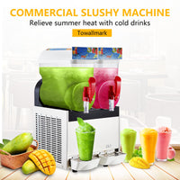 15Lx2 Commercial Margarita & Slushy Machine, Food-Grade Tanks