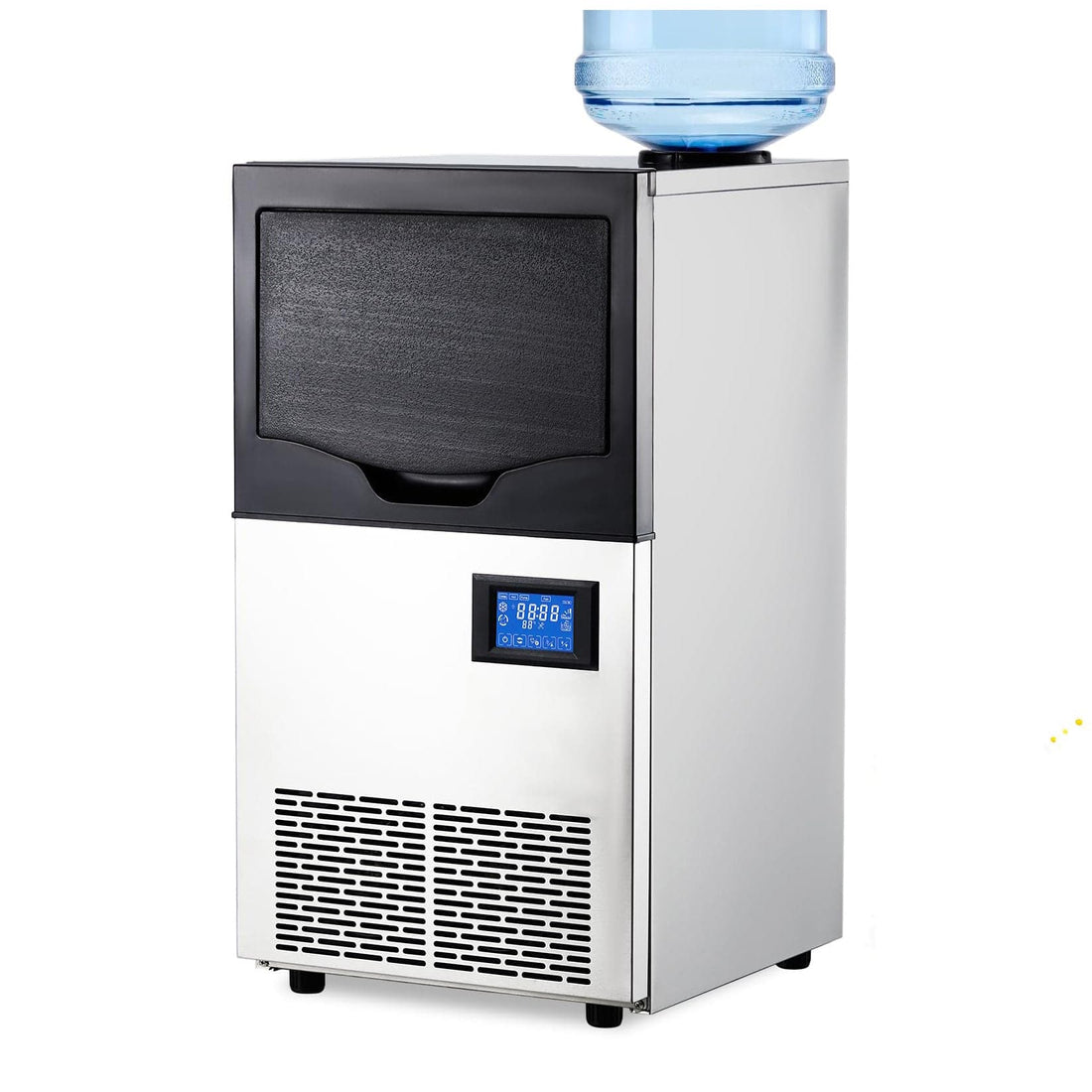 140Lbs/24H Ice Maker, Dual Water Inlet, 22Lbs Bin for Bars/Shops