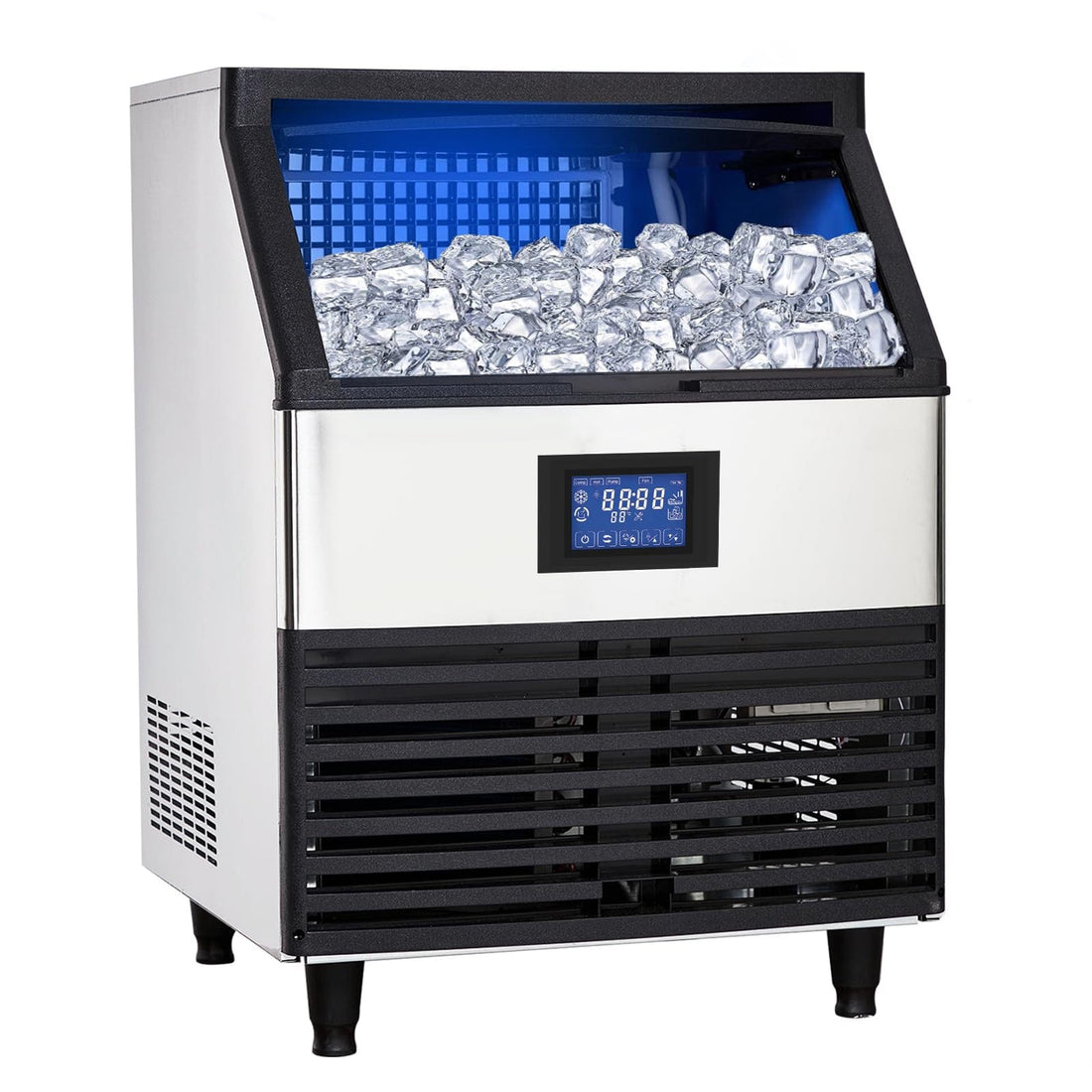 440lbs/24H Commercial Ice Maker, 40L Capacity, Under Counter, Stainless Steel