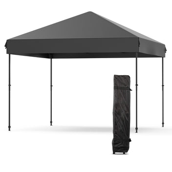Black pop-up canopy tent, 10x10FT, easy setup, weatherproof, for markets and events.