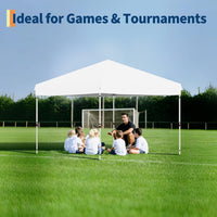 Garvee 10'x10' Pop-Up Canopy Tent with 4 Sidewalls - Portable Instant Commercial Canopy with Stakes, Ropes & Sandbags for Market, Patio & Camping, White