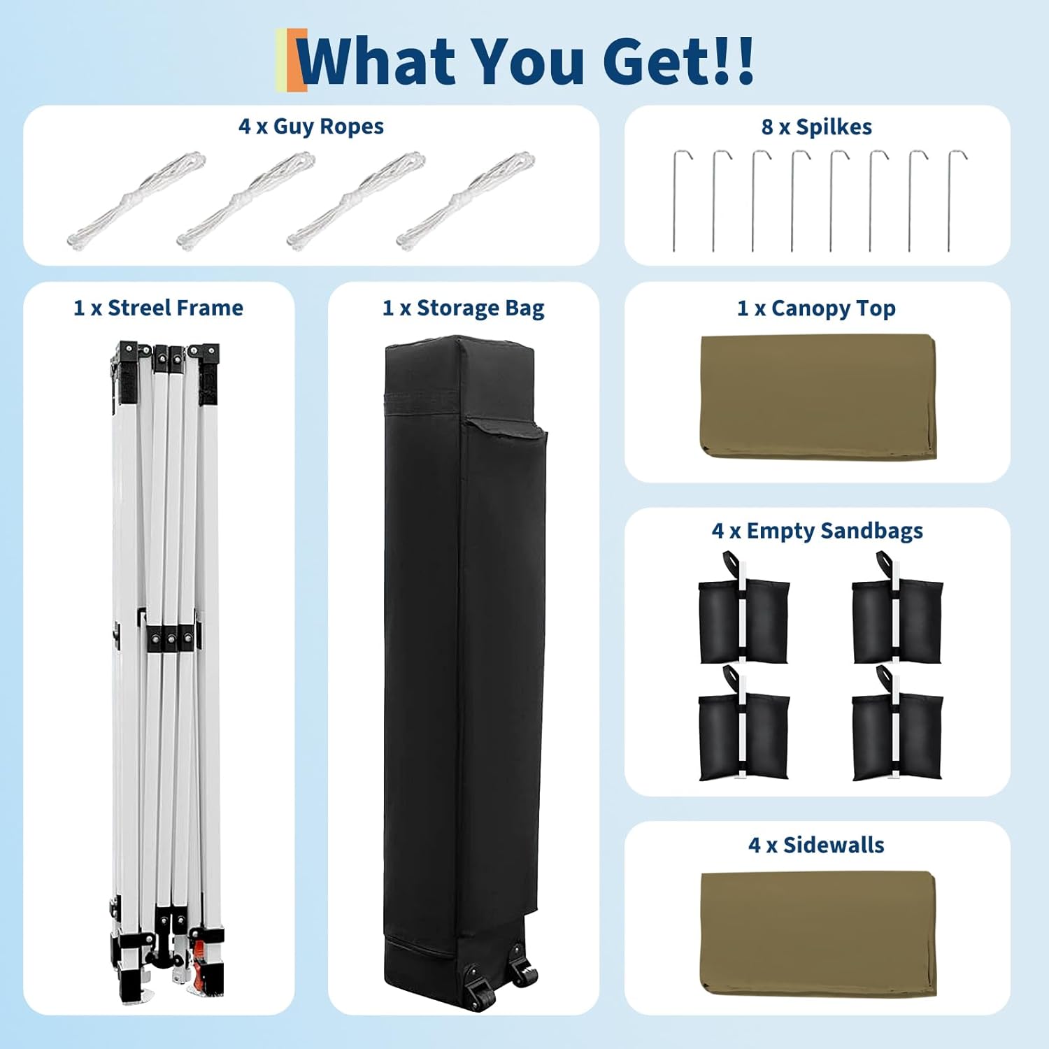 Garvee 10'x10' Pop Up Canopy, Heavy Duty Tents for Parties, One Person Set Up Event Tent, Brown