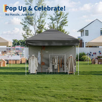 Garvee 10'x10' Pop-Up Canopy Tent with 4 Sidewalls - Portable Instant Commercial Canopy with Stakes, Ropes & Sandbags for Market, Patio & Camping, Black