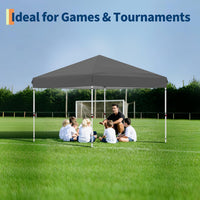 Garvee 10'x10' Pop-Up Canopy Tent with 4 Sidewalls - Portable Instant Commercial Canopy with Stakes, Ropes & Sandbags for Market, Patio & Camping, Black