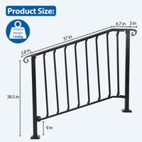 Adjustable 3-4 Steps Handrail with Kit for Outdoor Stairs - GARVEE