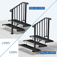 Outdoor Stair Railing, Fits Various Steps, with Installation Kit - GARVEE