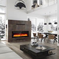 50" Electric Fireplace, In-Wall/ Mounted, 3D Flames, 750/1500W
