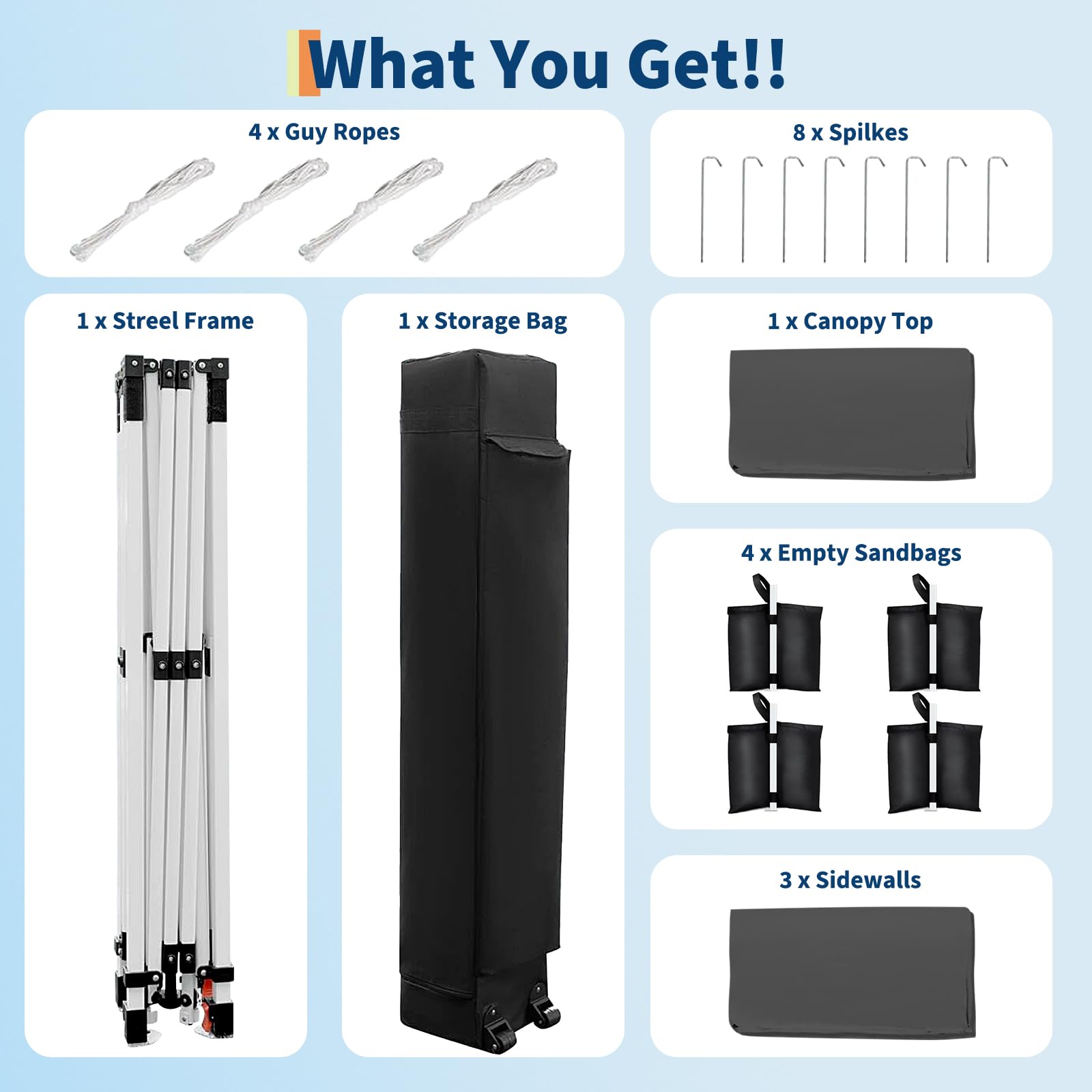 Garvee 10'x10' Pop Up Canopy – Heavy Duty Easy Setup Tent for Events, Parties & Outdoor Use