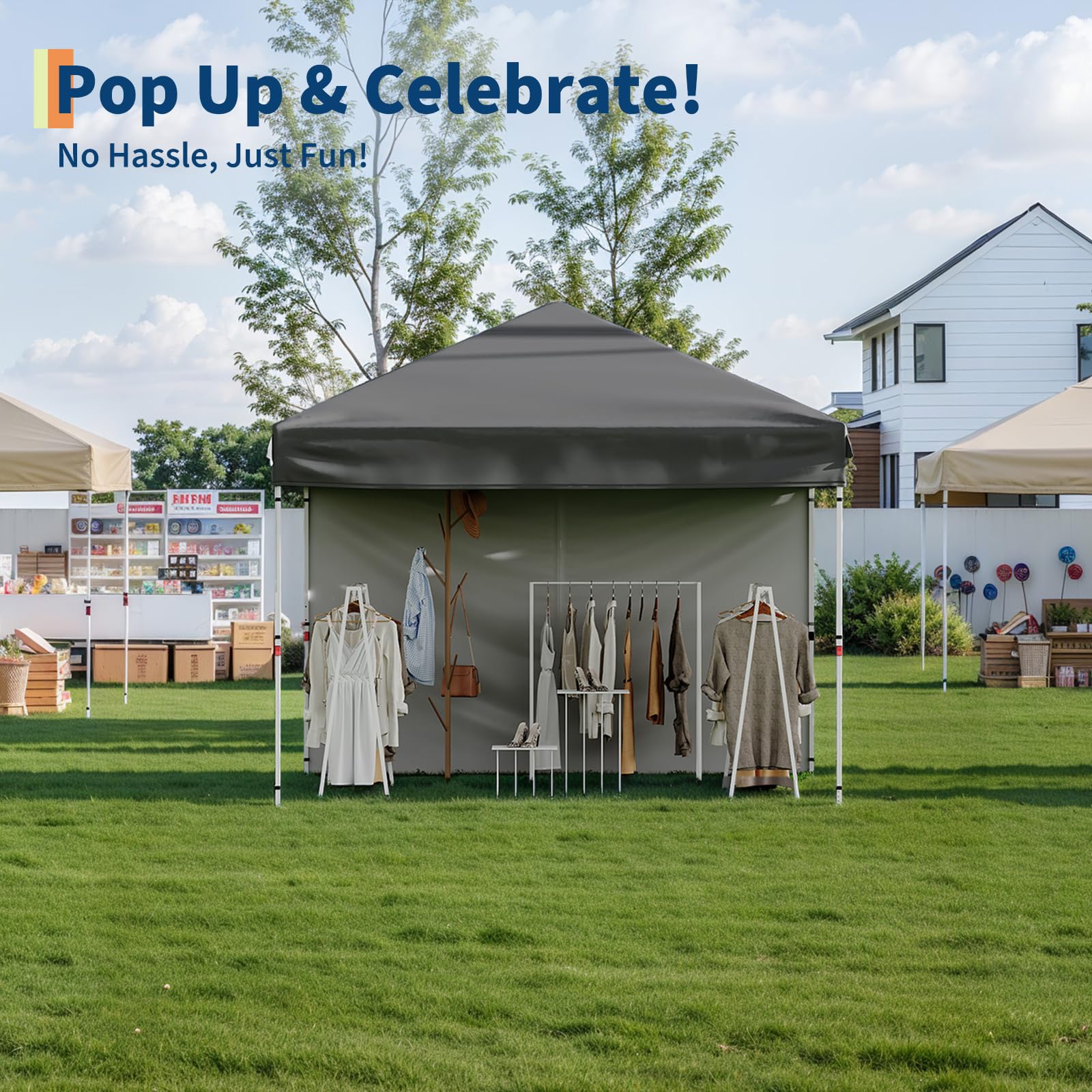 Garvee 10'x10' Pop Up Canopy – Heavy Duty Easy Setup Tent for Events, Parties & Outdoor Use