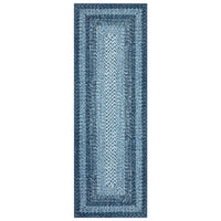 Garvee Bordered Grey Blue 2x6 Washable Area Rug, Non-Slip Runner Ultra-Thin Farmhouse Kitchen Mat Bedroom Bedside Laundry Distressed Carpet
