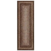 Garvee Bordered Brown 2x6 Braided Distressed Runner, Washable Non Slip Non-Shedding Ultra-Thin Carpet for Entryway Hallway & Bedroom Bedside