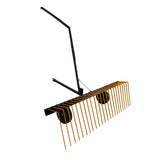 Garvee 60 Inch ATV Tow Behind Durable Corrosion Resistant Steel Pine Straw Rake, Landscape Rake, Dethatcher Rake for Tractor