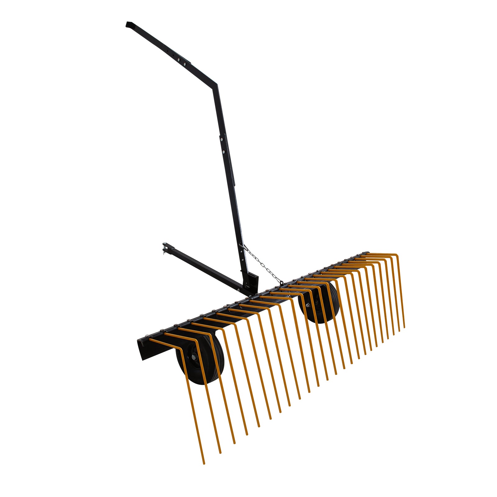 Garvee 60 Inch ATV Tow Behind Durable Corrosion Resistant Steel Pine Straw Rake, Landscape Rake, Dethatcher Rake for Tractor