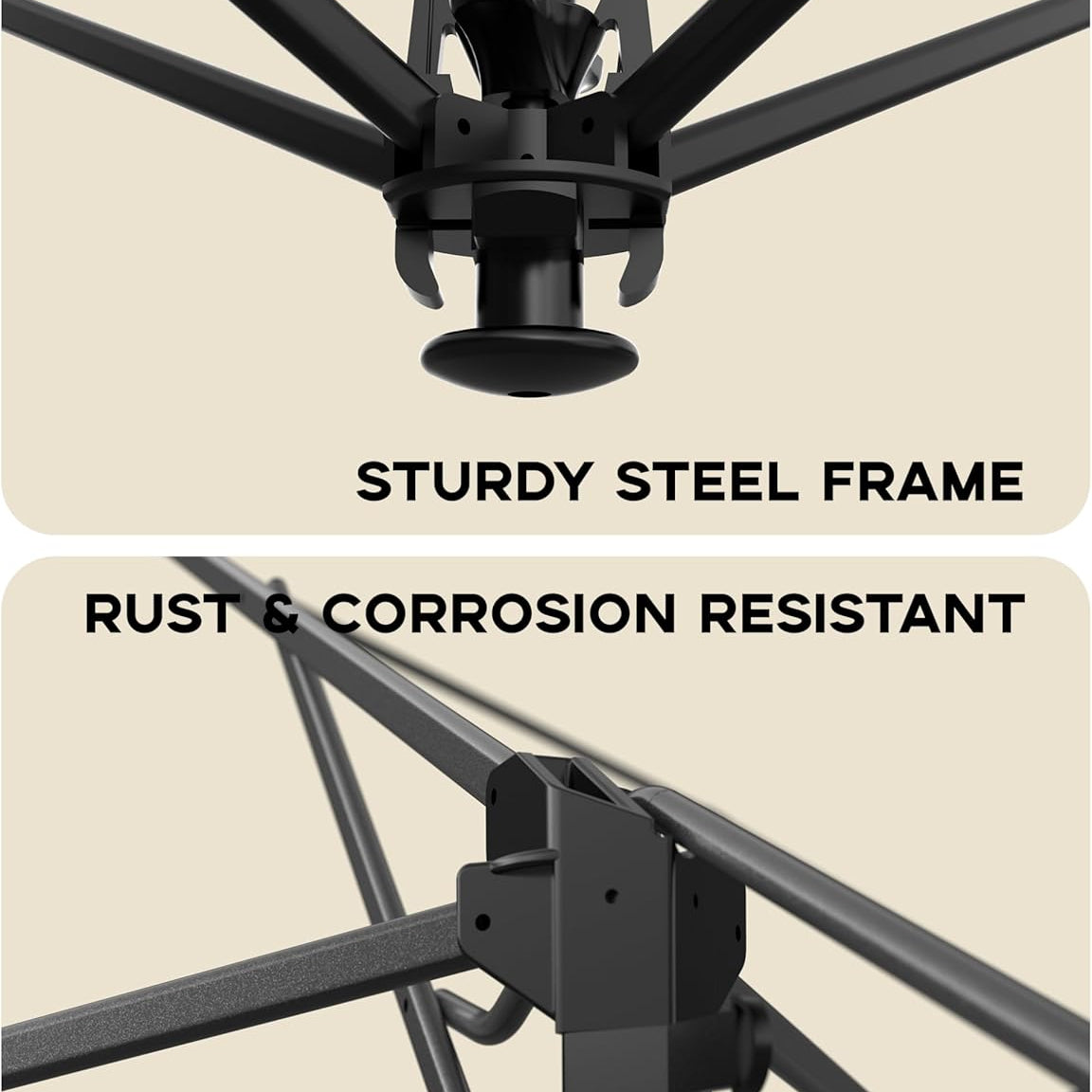 Garvee 12'x12' Pop-Up Instant Gazebo Tent - Double Roof Portable Patio Sun Shelter Outdoor Canopy for Deck, Backyard, Garden, Lawn, Khaki & Beige