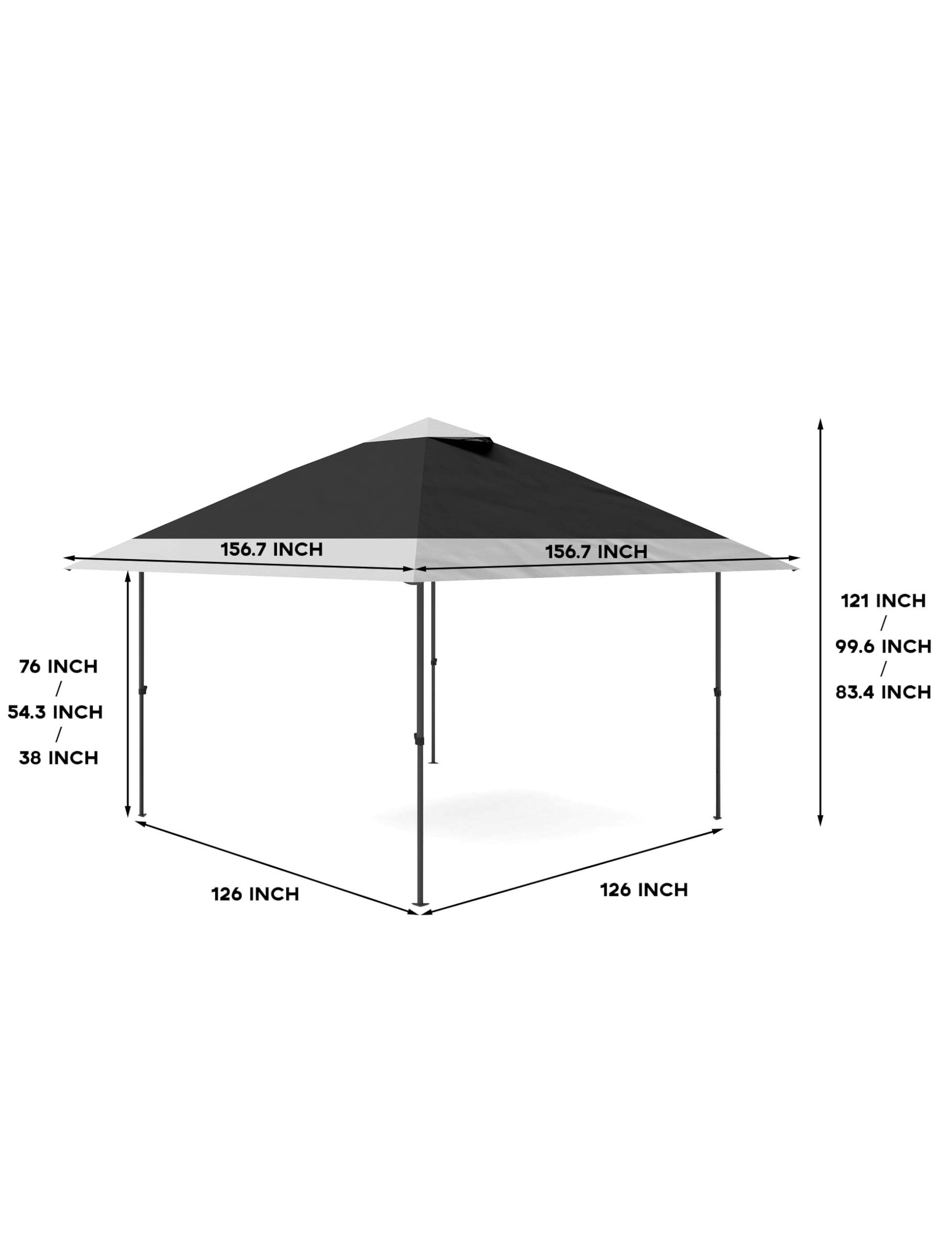 13x13FT Quick Pop-Up Outdoor Gazebo Tent without Sidewalls