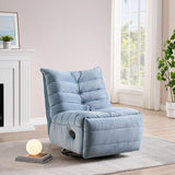 Garvee Modern Lounge Chair with Side Pocket Velvet Lazy Chair for Home Office Living Room Dorm Room Bedroom Lake Blue 220lbs Load Capacity