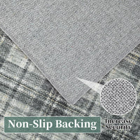 Garvee Plaid Green 8x10 Bedroom Rug Large Area Rugs for Living Room Modern Office Rug Distressed Rug Low Pile Farmhouse Floor Cover Non Slip Checkered Rug Green