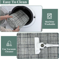 Garvee Plaid Green 8x10 Bedroom Rug Large Area Rugs for Living Room Modern Office Rug Distressed Rug Low Pile Farmhouse Floor Cover Non Slip Checkered Rug Green