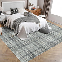 Garvee Plaid Green 8x10 Bedroom Rug Large Area Rugs for Living Room Modern Office Rug Distressed Rug Low Pile Farmhouse Floor Cover Non Slip Checkered Rug Green