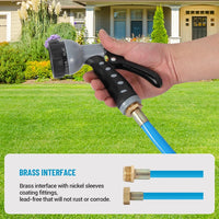 Garvee Retractable Garden Hose Reel, 5/8" x 82ft, Wall-Mounted with 180° Swivel Bracket, 9-Pattern Nozzle, Any Length Lock, Auto-Rewind Slow Return System